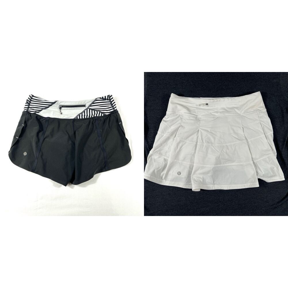 Lot of 2 Lululemon Women’s Size 4 Athletic Shorts/Skorts – Black & White